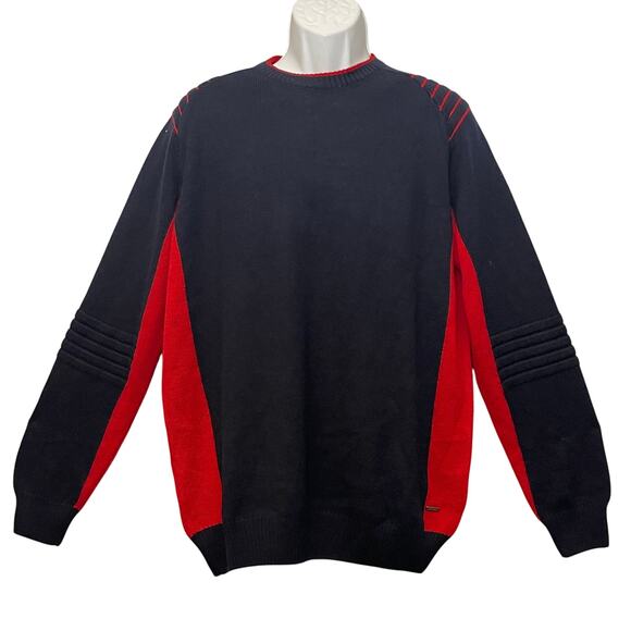 VINTAGE Y2K Ted Lapidus Military Style Sweater w Padded Elbows/Shoulders Sz XXL - Picture 1 of 7